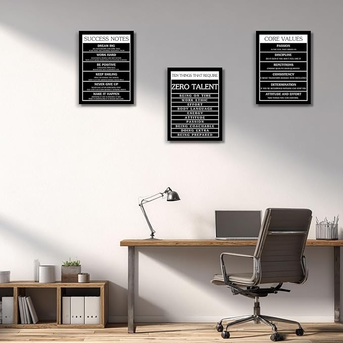 Motivational Wall Decor Inspirational Office Wall Art Decor Posters Prints 3 Pieces Positive Canvas Print Picture for Workplace Classroom Dorm Living Room 12”x16”x3pieces