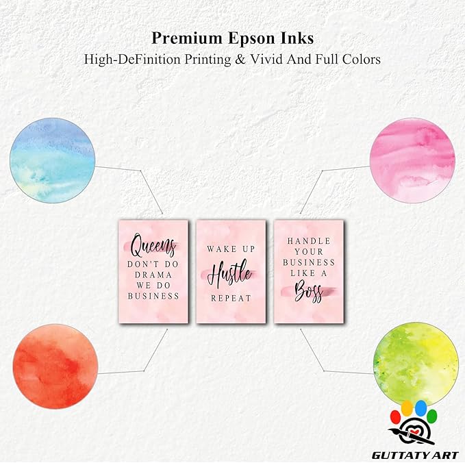 Office Wall Art-3 Panel Motivational Canvas Art for Home Office, Positive Quote Wall Decor, Entrepreneur Words Poster Frame 16'x24'x3Pcs