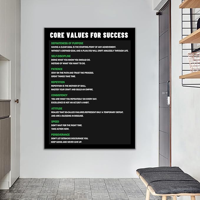 Motivational Canvas Wall Art Inspirational Entrepreneur Quotes Poster Print Wall Decor Wooden Framed Picture Painting Artwork for Living Room Office Workplace Gym Ready to Hang [30''Wx 40''H]