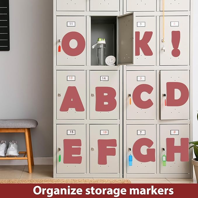 Qyeahkj 150 PCS Large 7" Font Letters and Punctuation Set, Dark Red Classroom Alphabet Cutout for Bulletin Board Display Home School Decoration, A Great Helper to Inspire Students' Learning Interest