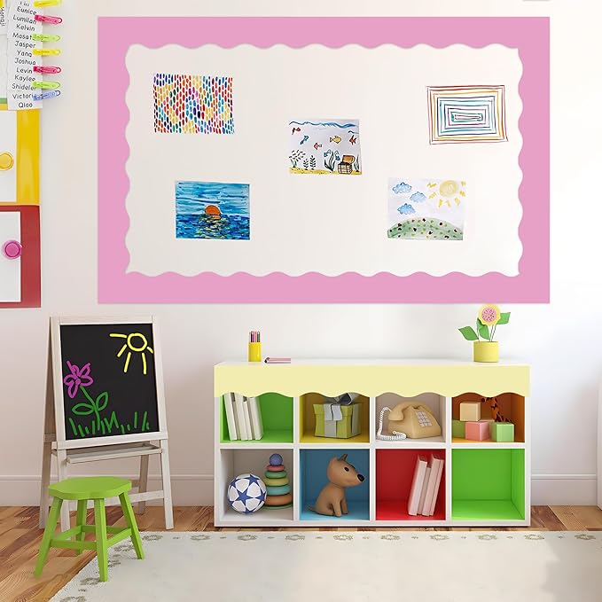 240 Ft Pastel Bulletin Board Borders Colorful Classroom Borders Scalloped Border Trim Pastel Bulletin Board Decorations for Classroom Chalkboard Home Wall Office Decoration, 6 Rolls