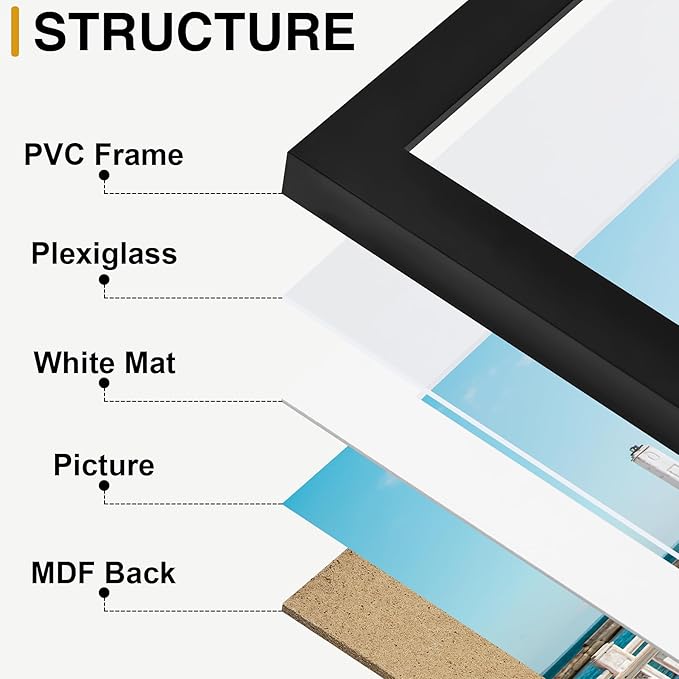 decorUhome Assorted Picture Frames Collage Wall Decor for Photo Gallery Display Set of 12 Including Four 8x10 / Four 5x7 / Four 4x6 for Family Wall Decor, Black/Brown/Grey, 12 Pack