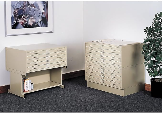 Safco Products 4999 Flat File Closed Base for 5-Drawer 4998 Flat File, Sold Separately, Tropic Sand
