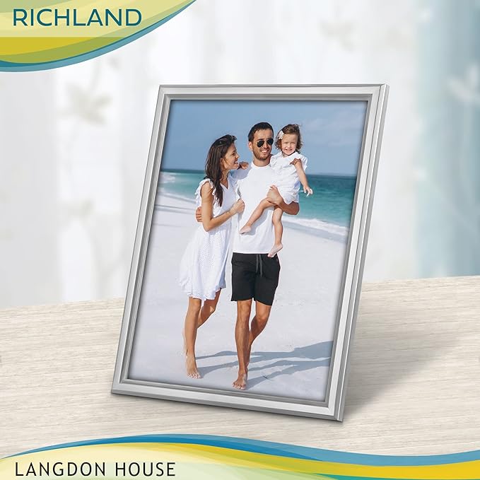 Langdon House 8x10 Silver Picture Frame - Distinguished Edging for Classic Style - Richland Collection
