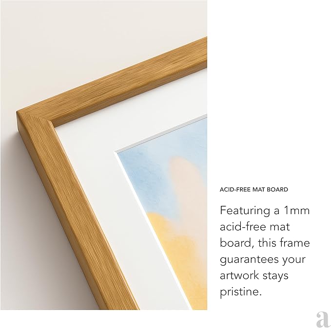 artisane home goods - Gallery Frame 1.0, Picture Frame, 18x18 White Oak, Gallery Wall Frame Set, Large Picture Frame, Oversized Mat (4x4, 4x6, and 5x7)