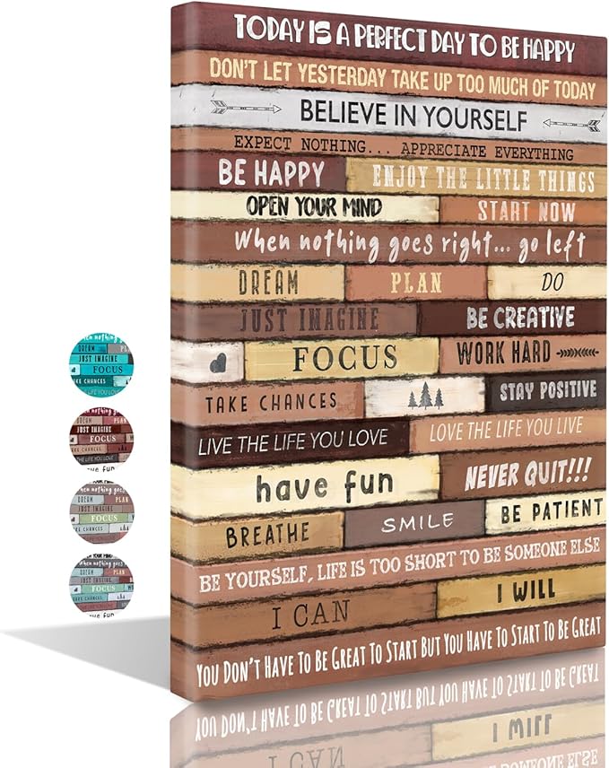 Inspirational Wall Art Framed Canvas 12 x 16 in (Autumn) - Motivational Positive Quotes Rustic Wall Arts Decor for Home Office Bathroom Bedroom Kitchen Classroom Gym