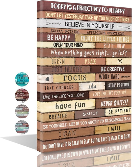 Inspirational Wall Art Framed Canvas 12 x 16 in (Autumn) - Motivational Positive Quotes Rustic Wall Arts Decor for Home Office Bathroom Bedroom Kitchen Classroom Gym