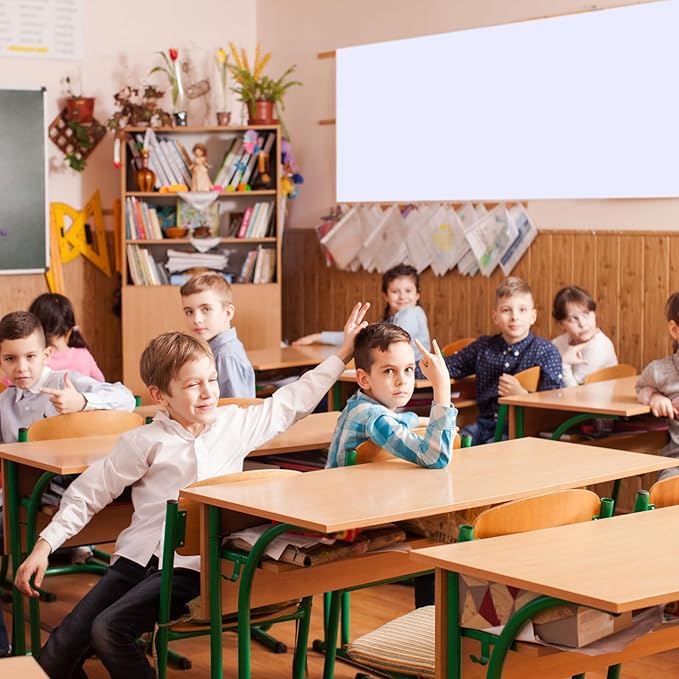 Bulletin Board Fabric 48 '' x 107 '' Class Fabric for Classroom Bulletin Board Decor, Pillows, Curtains, Crafts(White)