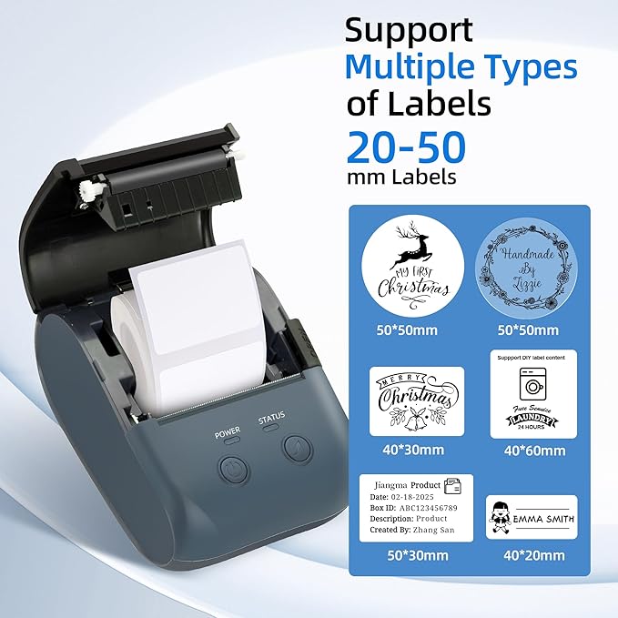 L7 Label Maker Machine with Tape, Thermal Label Printer Easy to Use for Office, Home, Business, 2 Inch Label Maker with 1 Roll of 1.97 * 1.18inch White Label Paper