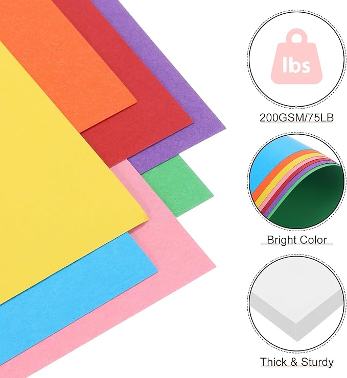 MECCANIXITY 60 Sheets White Cardstock 20" x 15", 200gsm/75lb Thick Card Stock Printer Paper for Crafts, Invitations, Card Making, Scrapbooking, Drawing