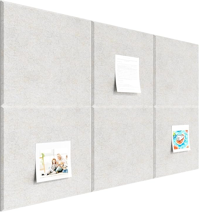 Large Cork Boards for Walls – 36" x 24" Self Adhesive Felt Wall Tiles, Ideal for Office Bulletin Board, Easy to Install Pin Board Photo Board