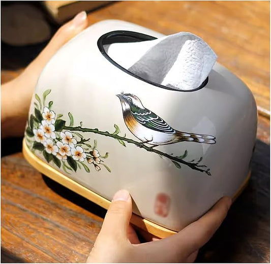 Stylish Tissue Box Ceramics Tissue Box FashionTissue Organizer and Durable Tissue Box for Bathroom Vanity Desks Offices Bedroom Home Table Modern Tissue Box (Color : Natural, Size : C) (Natural C)