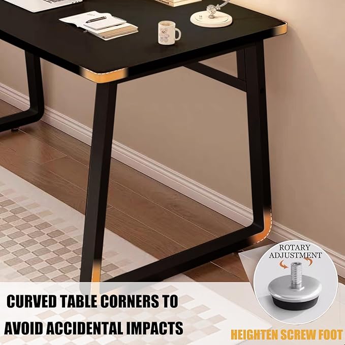 Modern Desk 31.5 Inch Computer Table Simple Style Office Writing Desk Industrial Office Table Black
