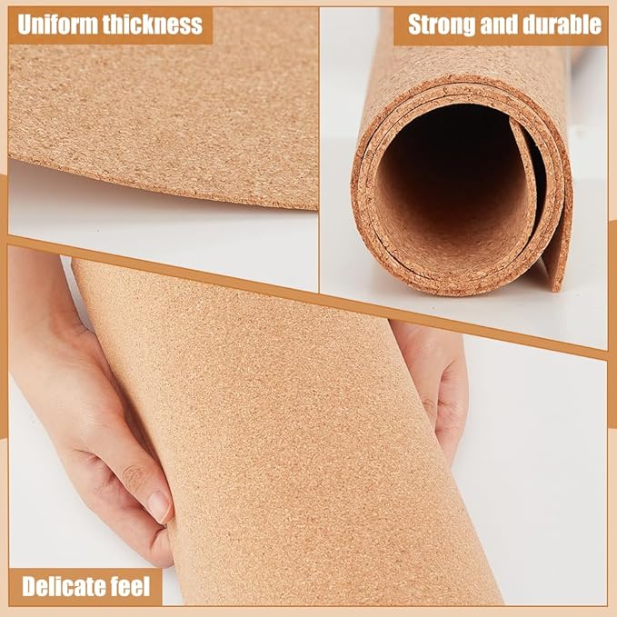 BENECREAT 10 Pack 12x12 Inch Cork Board 1mm Thick Cork Board Tiles Square Cork Tiles Coaster Cork Sheets Tiles for Bulletin Boards, Wall Decoration, DIY Crafts