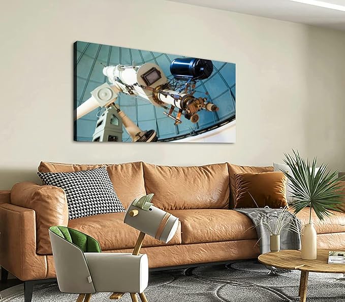 Canvas Wall Art for Living Room Bedroom Telescope observatory Big Large Wall Art Decor Framed Painting Wall Pictures Prints Artwork Office