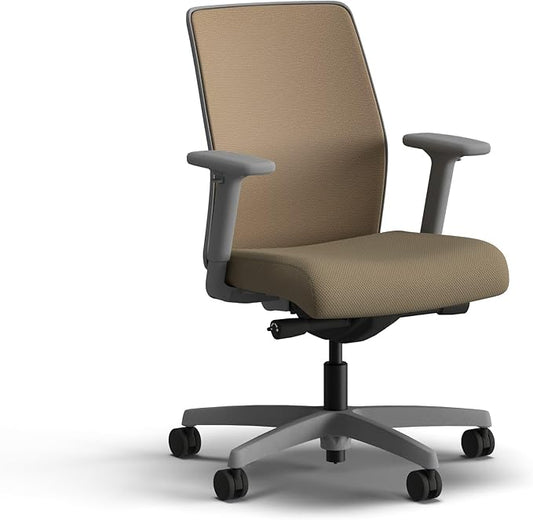 HON Ignition 2.0 Low Back Task Chair, Spectrum Mesh, Advanced Synchro-Tilt Control, Office Chair with Lumbar Support, Height and Width Adjustable Arms, Titanium Frame, Quicksand
