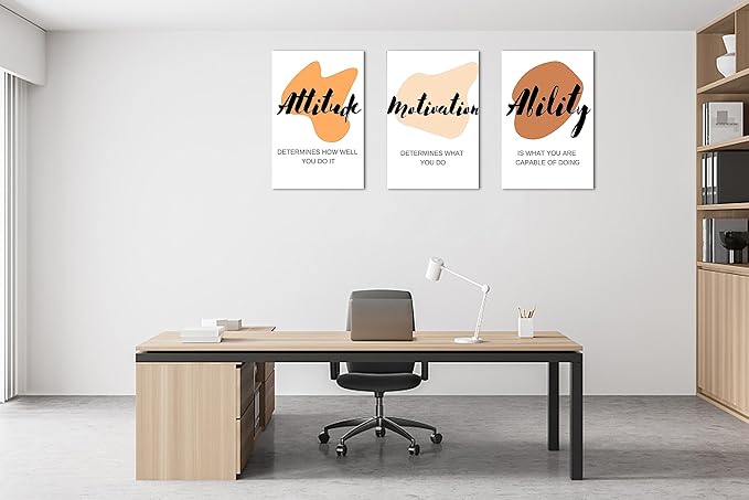 3 Piece Boho Abstract Graphics Motivational Quotes Canvas Print Pictures Wall Decor, Men Women Inspirational Framed Artwork Home Office Decor 16"x24" x 3 Pcs