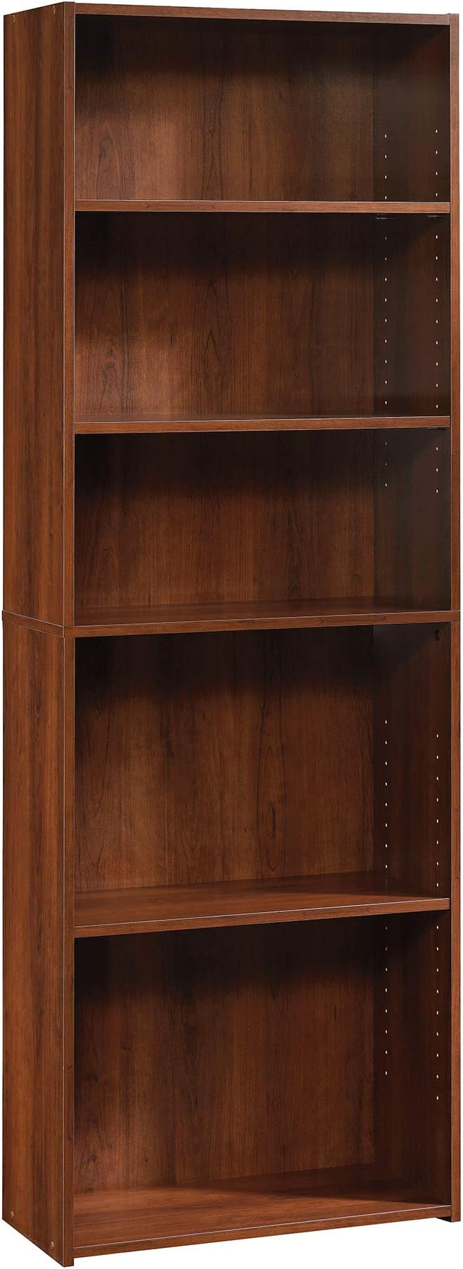 Sauder Beginnings 5-Shelf Bookcase, Bookshelf with Adjustable Storage Shelves, in Brook Cherry