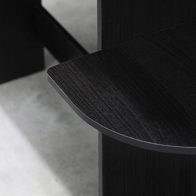 Furinno COMPACT Desk, 28.5" Wide Gaming Desk with Shelves, Computer Desk with Book Shelf, Office Desk for Home Office, Study Room, Dorm, Bedroom, Americano