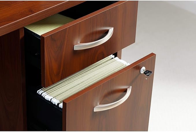 Bush Business Furniture 3 Drawer Mobile File Cabinet, Hansen Cherry