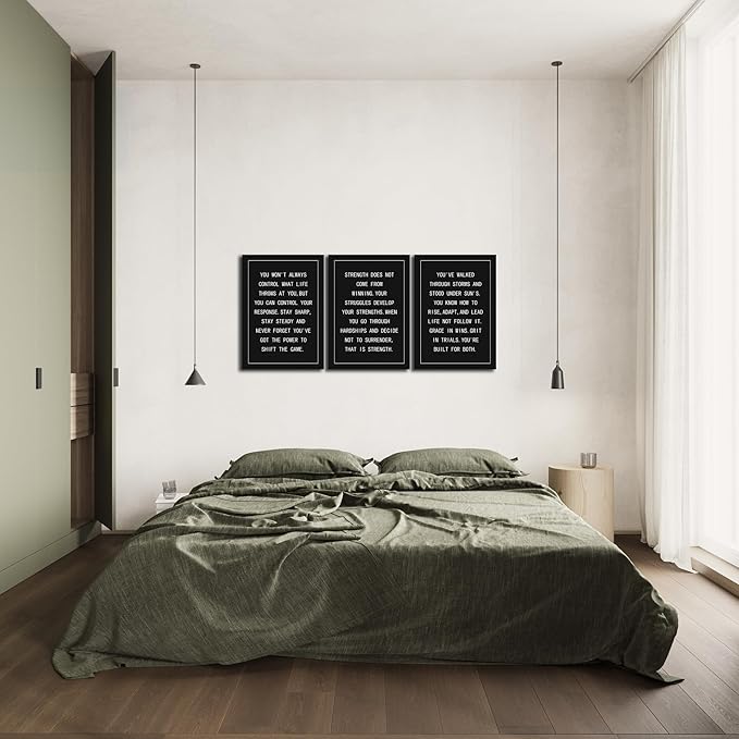 3 Panels Inspirational Canvas Wall Art Office Wall Decor Motivational Entrepreneur Quotes Poster Inspiring Print Artwork Painting Picture for Framed Home Living Room Decoration[60''Wx 28''H]