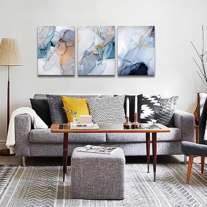 Canvas Wall Art For Living Room Abstract Wall Decor For Bedroom Modern Office Wall Decorations Ink Paintings Fashion Abstract Pictures Artwork Bathroom Canvas Art Prints Kitchen Home Decor 3 Piece