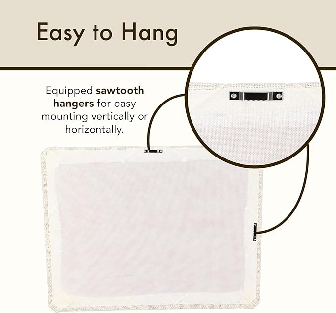 White Burlap Covered with Criss-Cross Twine Bulletin Picture & Memo Board, 11.75 x 15.75