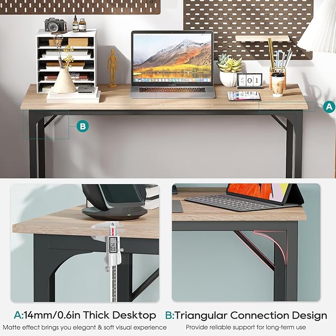 BestOffice Computer Desk,Home Office Desk, Modern Simple Style for Home Office Study Writing (Nature, 39 Inch)