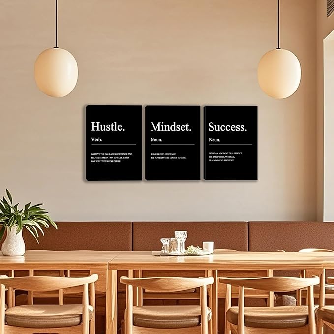 3 Panel Print Canvas Wall Art Motivational Office Wall Decor Painting Inspirational Posters Modern Inspiring Artwork for Home Living Room Bedroom Wall Decor Office Wall Art Ready to Hang - 48"Wx24"H