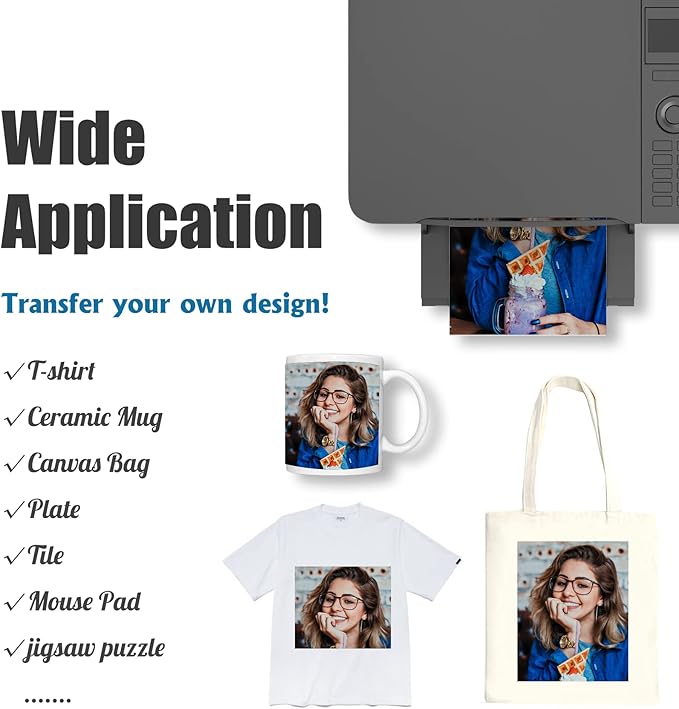 MR.R Premium Sublimation Heat Transfer Paper for Epson and Sawgrass,105gsm 8.5"x11" 100 sheets USA Letter Size per pack