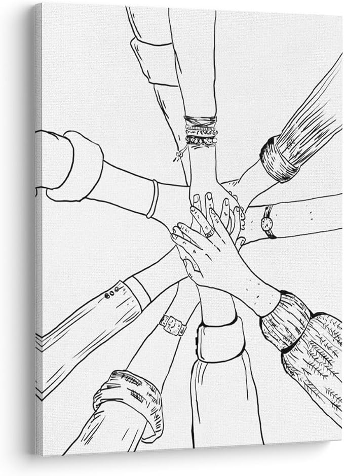 XWELLDAN Team Teamwork Wall Art for Office Decor, Artwork, 11x14, Framed