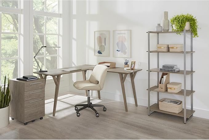 Realspace® Trezza 19" D Vertical 3-Drawer Mobile File Cabinet, Light Oak