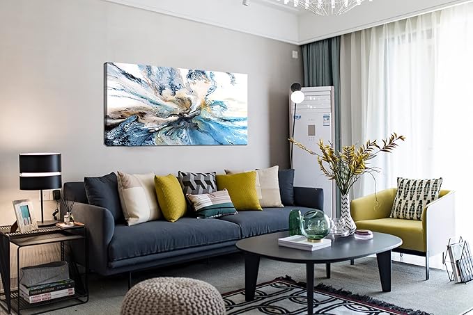 DZL Art A74962 Large Abstract Canvas Wall Art For Living Room Decoration Abstract Watercolor Picture Canvas Prints Painting for for Office Wall Decor Home Decorations