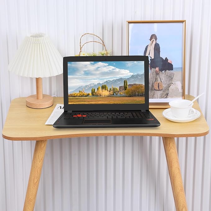 27 Inch Small Computer Desk, Desktop Student Study Table, Modern Wood Desk, Ergonomic Arc Design Writing Table, Writing Desk for Home Office Workstation