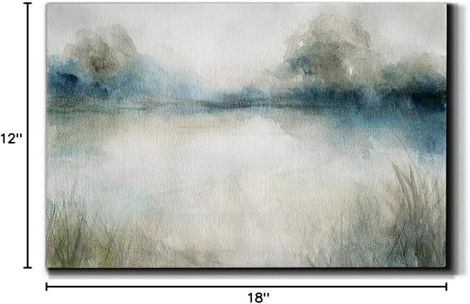 Landscape Wall Art Premium Gallery Wrapped Canvas Abstract Ocean Forest Modern Artwork Decoration for Living Room Kitchen Bathroom Office, Ready to Hang