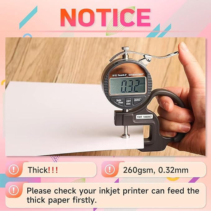 110 Sheets Thick Double Side Glossy Photo Paper 8.5x11 Inches 69lbs for Inkjet Printers and Dye Ink 260Gsm Suitable for Inkjet Printing Printer