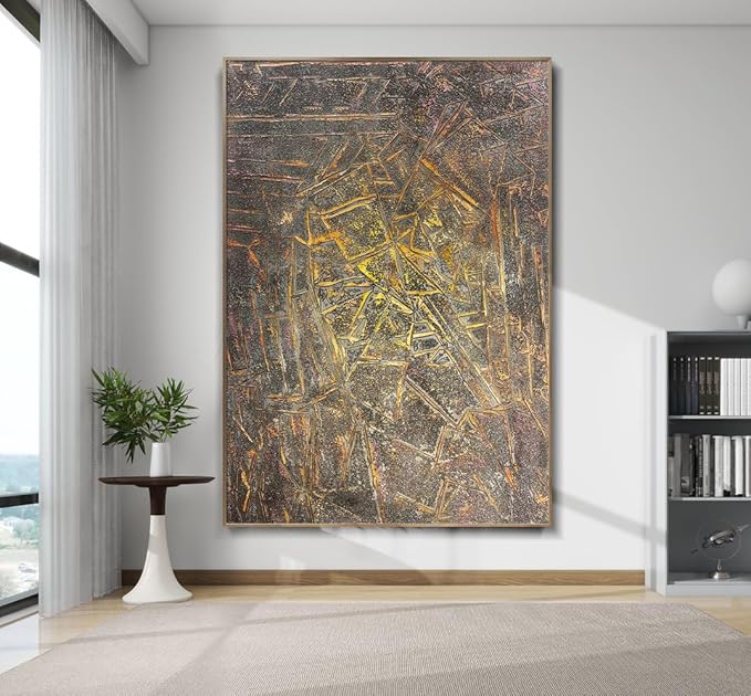 BrightA Dark Gray Texture Large Canvas Wall Art Large Framed Wall Art for Living Room Bedroom Dining Room Wall Decor 39.4"x59"