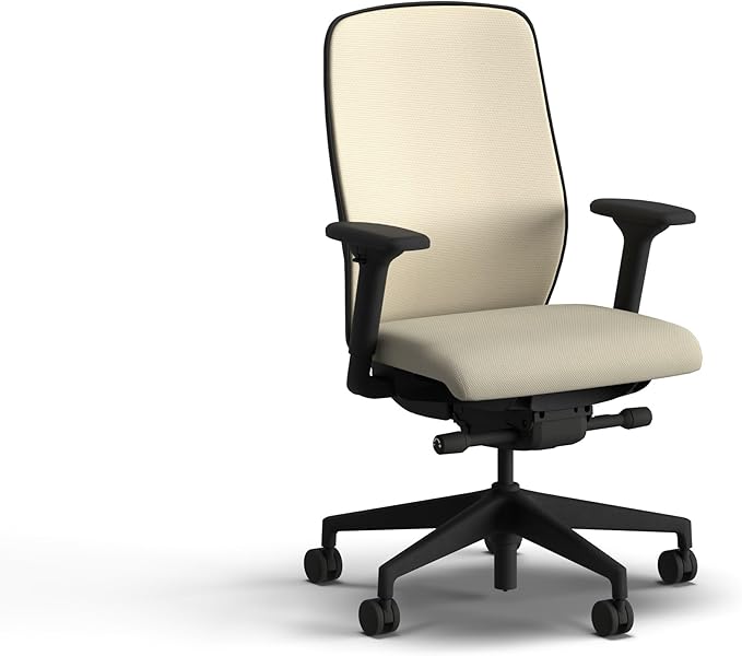 HON Nucleus Task Chair, Spectrum Mesh, Advanced Synchro-Tilt Control, Office Chair with Lumbar Support, Height and Width Adjustable Arms, Black Frame, Linen