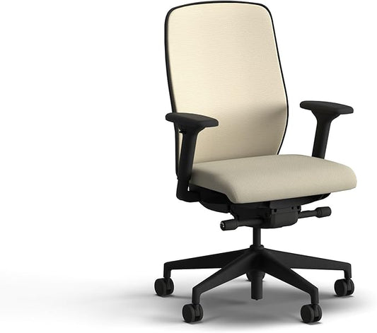 HON Nucleus Task Chair, Spectrum Mesh, Advanced Synchro-Tilt Control, Office Chair with Lumbar Support, Height and Width Adjustable Arms, Black Frame, Linen