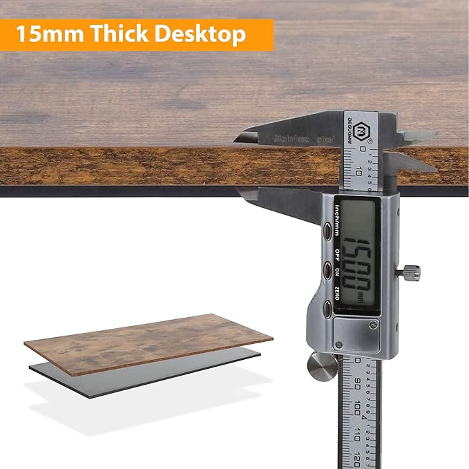 48 Inch Desk,Adjustable Leg Pads,Wood and Metal Desk,Gaming Desk,Modern Simple Style Desk for Home Office,Desk for Bedroom,Metal Frame Computer Table,Study Table,Black,Vintage