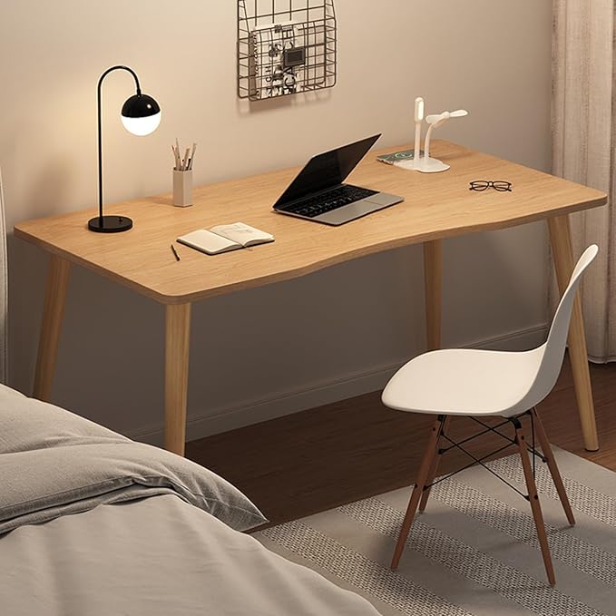 Computer Desk 40", Modern Simple Style Desk, Study Writing Table, Home Office Work Desk, Gaming Desk Ergonomic Arc Design (Log, 70cm), RRRARCDESK001