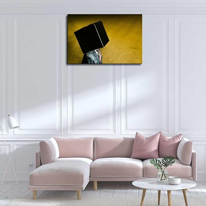 Modern Contrast Wall Art Work Canvas Prints Thought Poster For Home Office Decorations With Framed 36"x24"