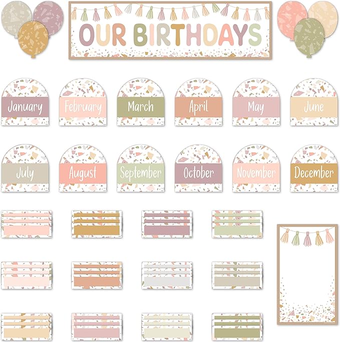 Teacher Created Resources Terrazzo Tones Our Birthdays Mini Bulletin Board (TCR7208)