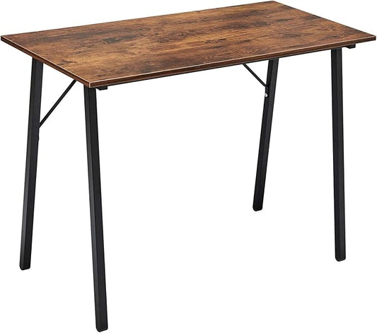 Coavas Computer Desk 40" Small Student School Writing Desk, Easy Assembly Study Writing Table Home Office Desk Modern Simple Style PC Desk for Small Space, Study Kids Black Desk, Metal Frame