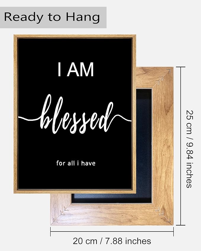 Drsoum Inspirational Wall Art Office Decor, Wood Framed Motivational Wall Art Prints for Office Classroom,Black and White Daily Positive Affirmations Posters for Women Men Kids, 8"x10"x6pcs,FRAMED