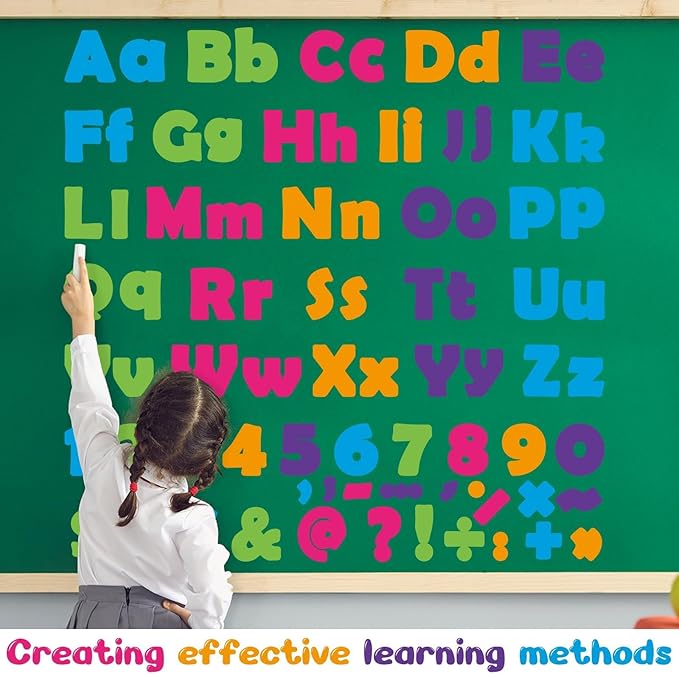 260 PCS Bulletin Board Letters for Classroom 4” Letters Combo Pack Set Colorful Rainbow Classroom Decorations Alphabet Numbers Symbols Letters for Bulletin Board Cutouts Card for Classroom Decor