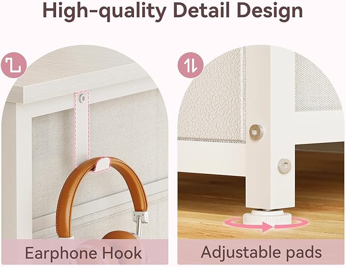 ODK 55 Inch Vanity Desk with 8 Fabric Drawers, Modern Makeup Desk for Bedroom & Dressing Room with Large Storage, Ideal for Home Office, Study.Pure White.
