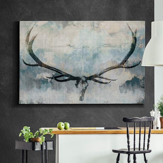 Landscape Wall Art Premium Gallery Wrapped Canvas Abstract Ocean Forest Modern Artwork Decoration for Living Room Kitchen Bathroom Office, Ready to Hang