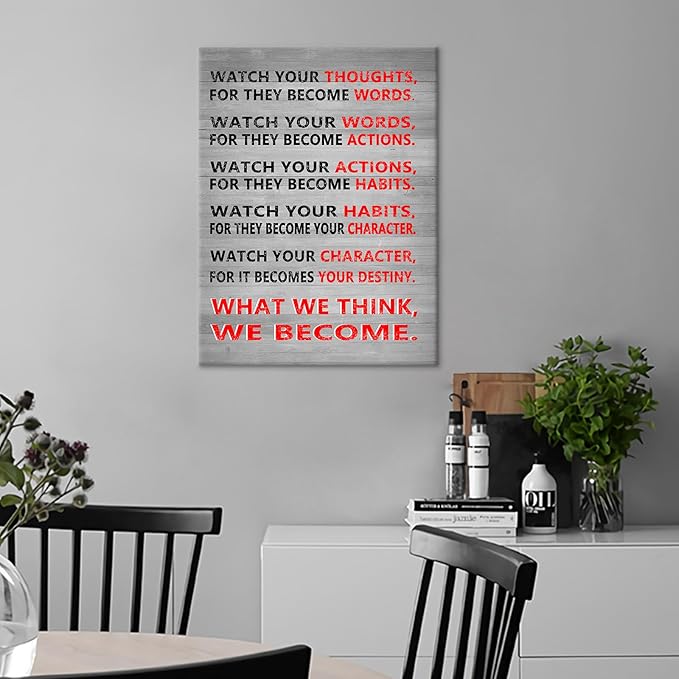 Motivational Canvas Poster Print Wall Art Office Decor Inspirational Entrepreneur Quotes Picture Painting Artwork for Modern Home Bedroom Teens Room Classroom Stretched and Framed [18" W x 24" H]