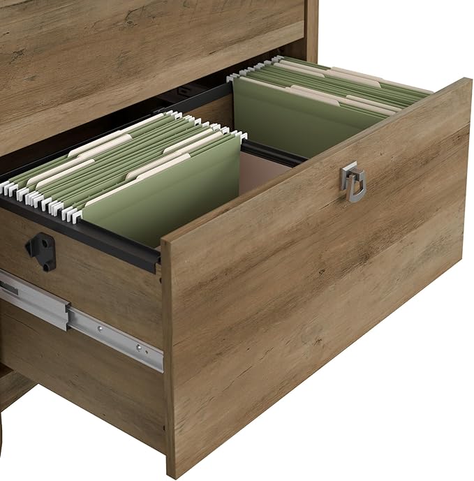 Bush Home Salinas 2 Drawer Lateral File Cabinet in Reclaimed Pine, Home Office Storage Solution, Organizer with Drawers for Workspace, Filing Unit